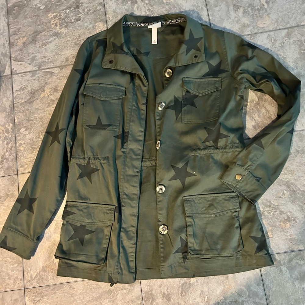 Knox Rose Green Utility Jacket with Structured Star Design Womens Medium
